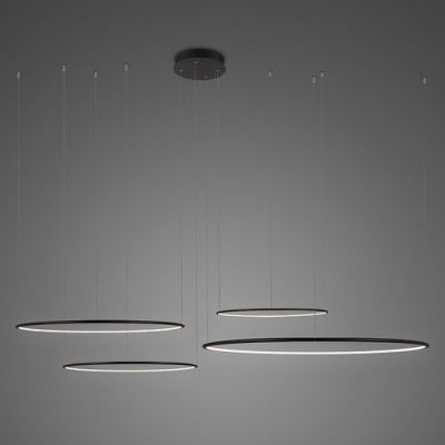Altavola Design Ledowe Okręgi lampa wisząca 106W czarna LA084/CO4_100_in_4k_black