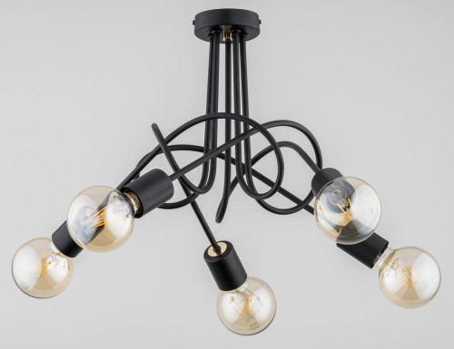 Tango Midi lampa wisząca 5-punktowa czarna/złota 63134