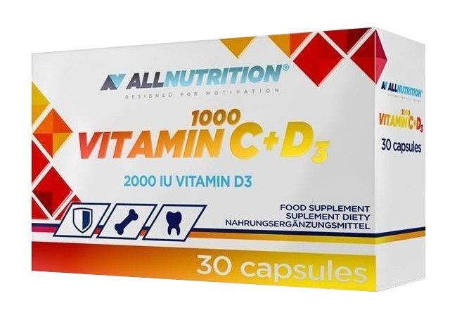 Allnutrition Vitamin C 1000 + D3, suplement diety, 30 kapsułek | Darmowa dostawa od 119,99 zł! 3637661