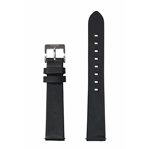 Nixon Pineapple BA001-000-00 wymienny pasek do zegarków z odstępem 16 mm z wegańskiej skóry ananasowej w kolorze czarnym z zapięciem ze stali nierdzewnej i oczkiem na rękę, BA00-00, czarny, 16mm