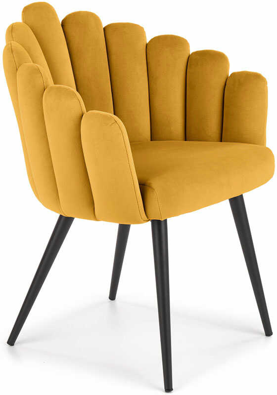 Halmar Nowoczesne krzesło designerskie - musztardowy