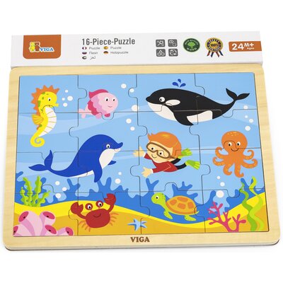 VIGA 51451 Puzzle na podkładce 16 elementów - ocean