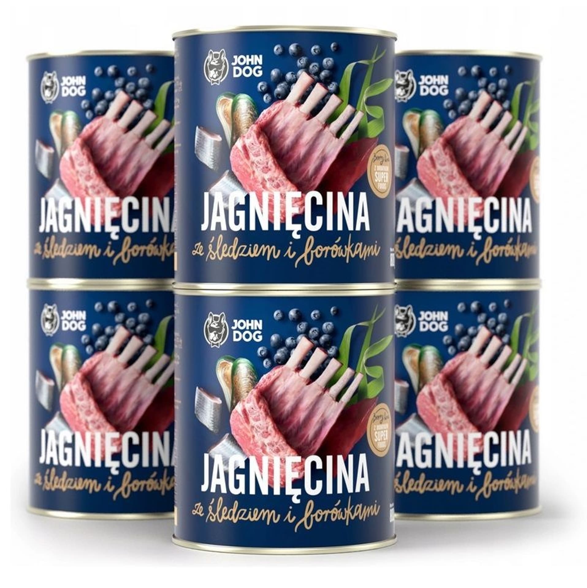 John Dog BERRY jagnięcina,śledź z borówkami800g*6
