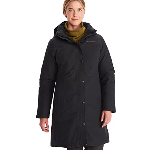 Marmot Kobiety Wm's Chelsea Coat, Ultralekka kurtka puchowa, nieprzemakalna parka puchowa, ciepły płaszcz zimowy, kurtka zimowa, wiatroszczelna kurtka funkcyjna, Black, S