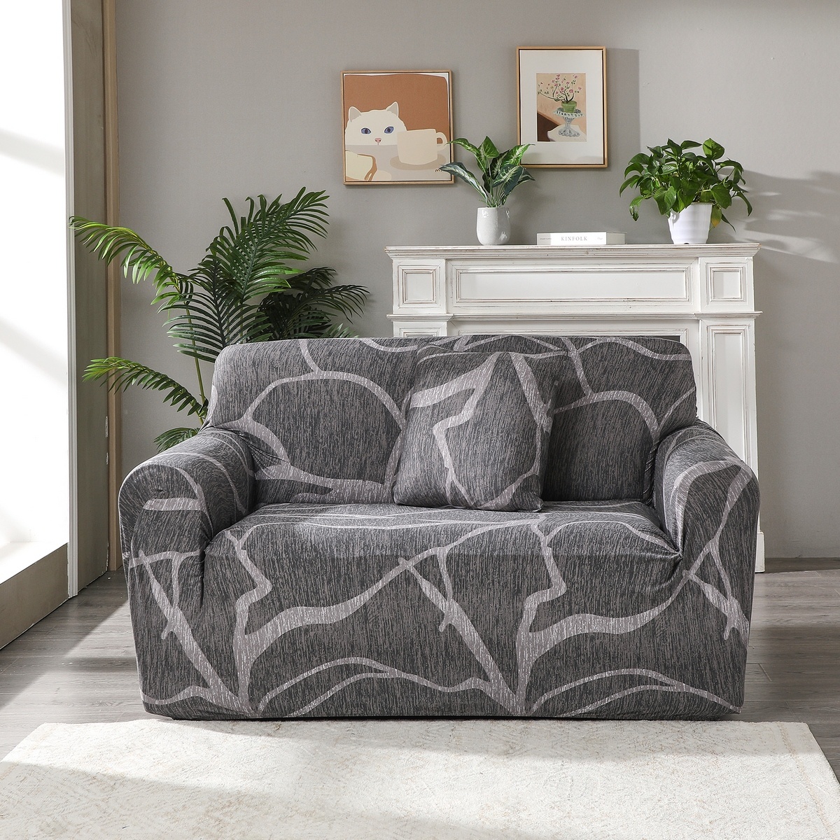 4Home Pokrowiec elastyczny na fotel Slate, 90 - 140 cm, 90 - 140 cm