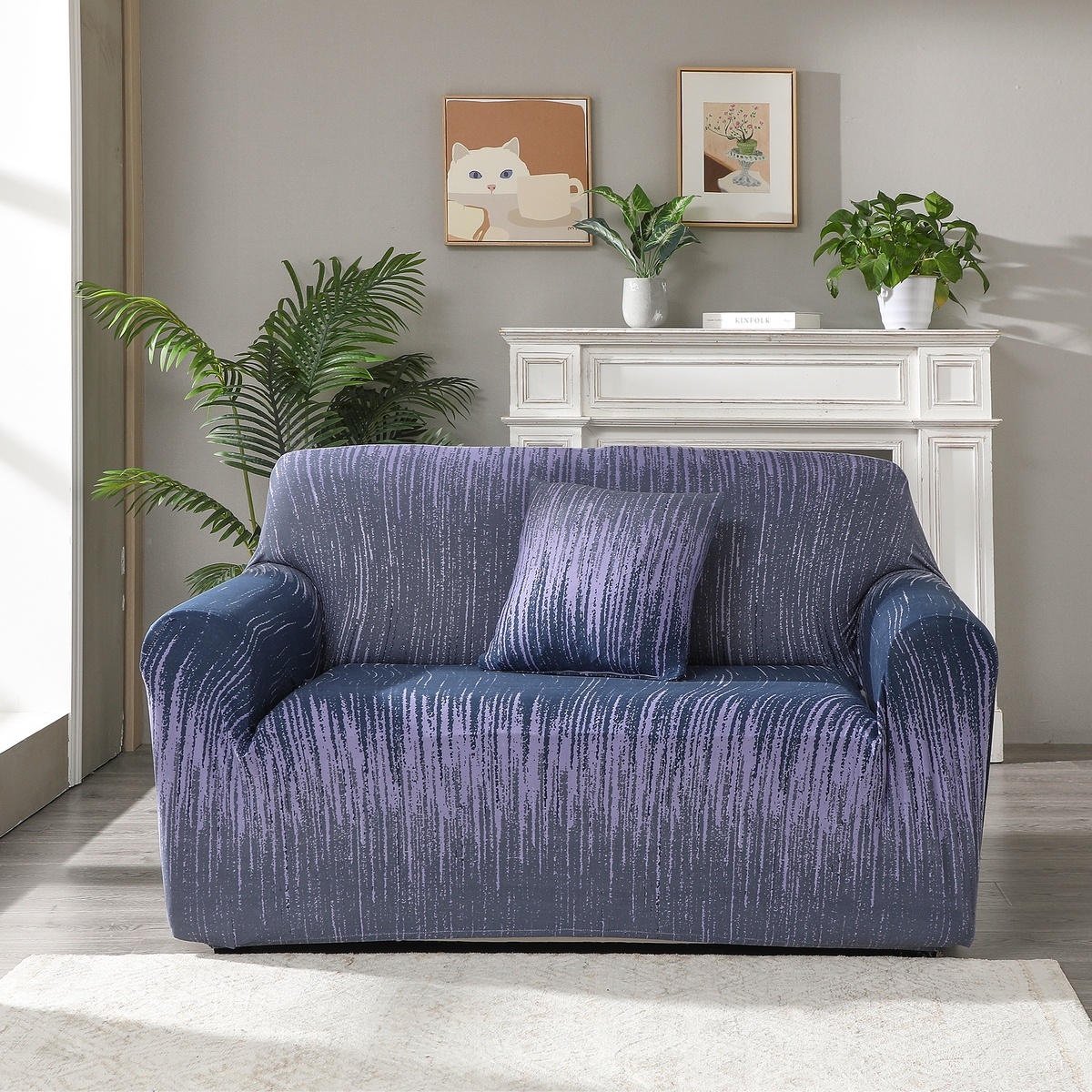 4Home Pokrowiec elastyczny na fotel Wave, 90 - 140 cm, 90 - 140 cm
