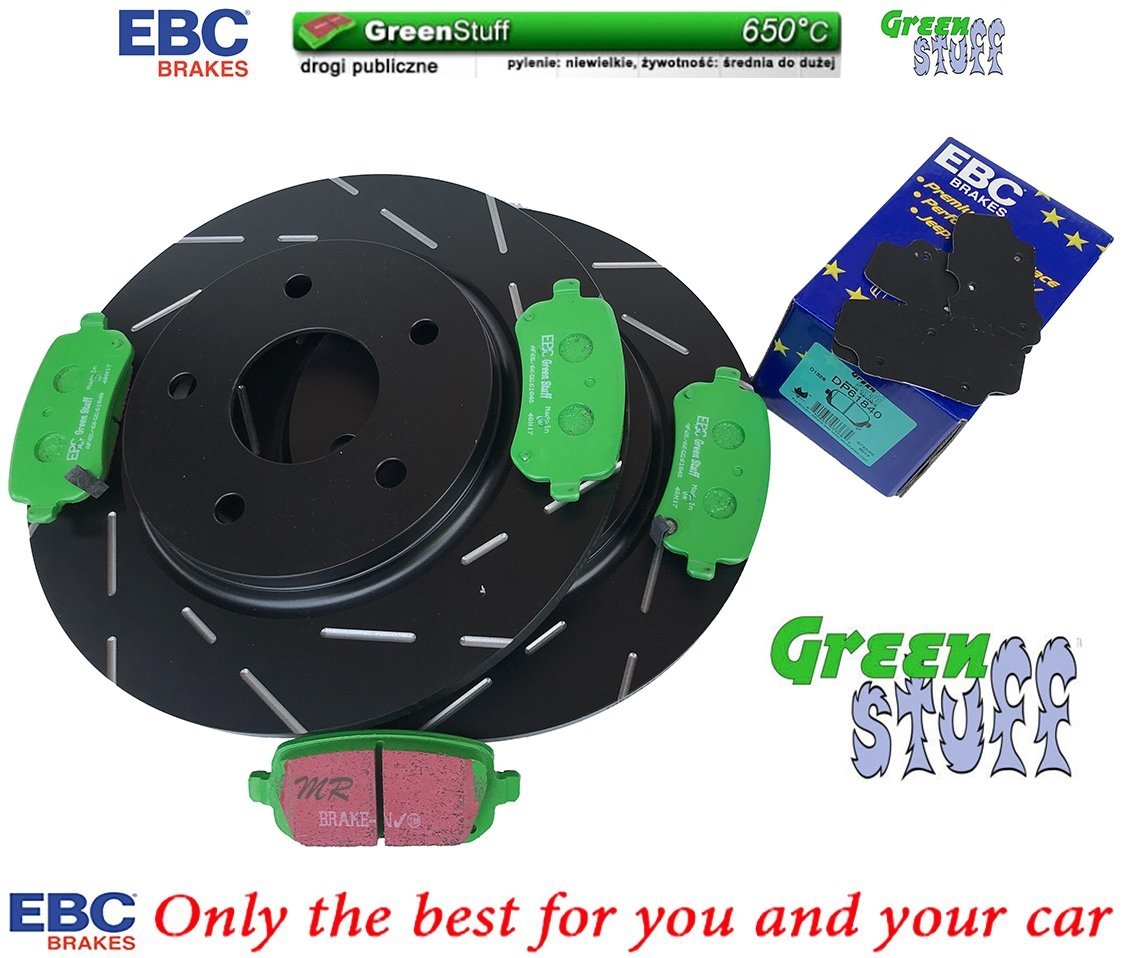 Tylne klocki GreenStuff + NACINANE tarcze hamulcowe 305mm EBC seria USR Lancia Voyager