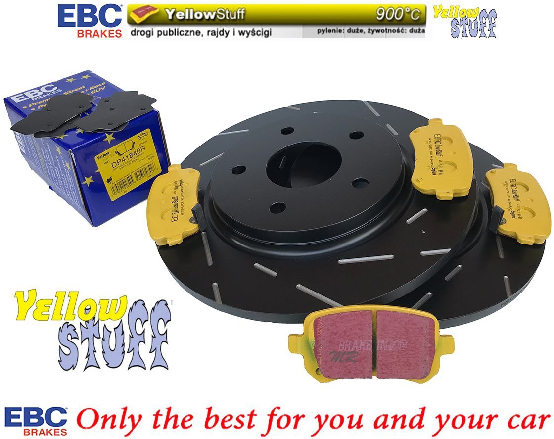 Tylne klocki YellowStuff + NACINANE tarcze hamulcowe 305mm EBC seria USR Lancia Voyager