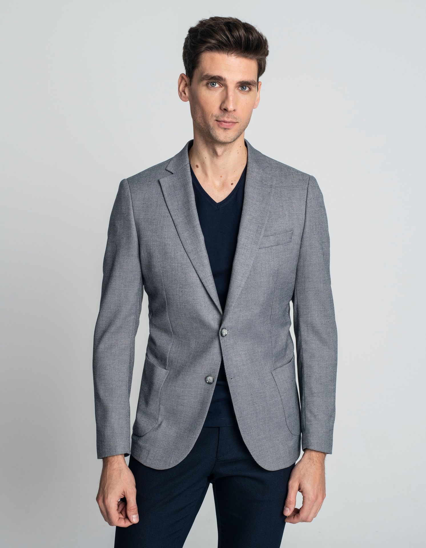 marynarka pienza szary slim fit