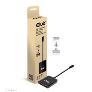 Splitter Club 3D CSV-1555 USB TYPE C 3.2 GEN 1 MULTISTREAM TRANSPORT HUB TO DP DUAL MONITOR 4K60HZ
