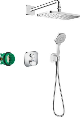 Hansgrohe Croma E Zestaw prysznicowy termostatyczny podtynkowy z deszczownicą chrom 27953000
