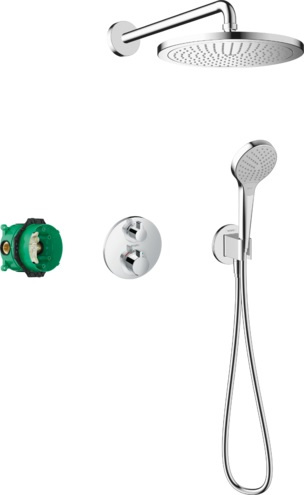 Hansgrohe Croma Zestaw prysznicowy termostatyczny podtynkowy z deszczownicą chrom 27954000