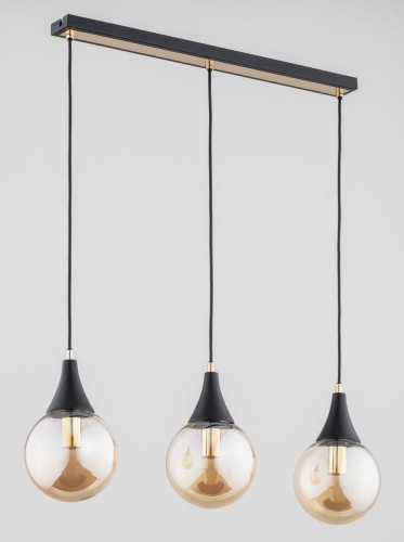 Gemini lampa wisząca 3-punktowa czarna/złota 62245
