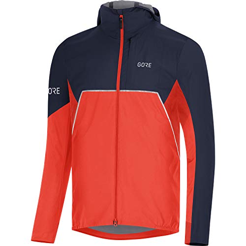 GORE WEAR Męska kurtka R7 Partial Gtx I kurtka z kapturem czerwony Fireball/Orbit Blue L