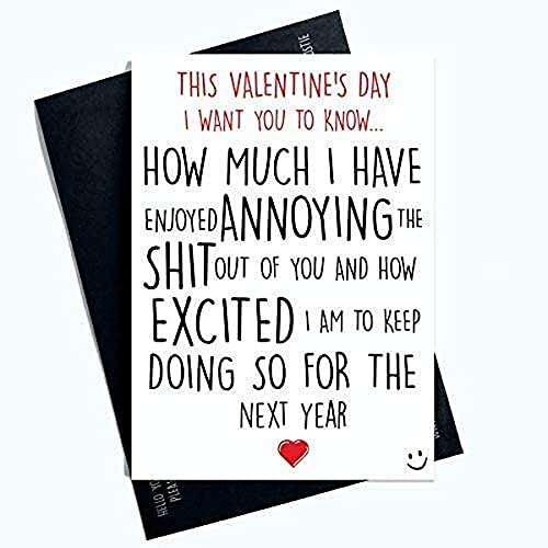 Karty z napisem 'Rude Valentines Day' irytujące nawzajem zabawne kartki okolicznościowe dla niego kartki walentynkowe dla chłopaka męża narzeczonego LGBTQ prezenty komedia PC744