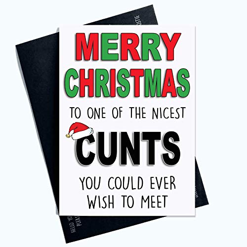 Zabawne niegrzeczne kartki świąteczne 'Merry Christmas' C*nt Card dla przyjaciela Boże Narodzenie koledzy karta chłopak świąteczna kartka 'Merry Xmas banter dowcipy PC651
