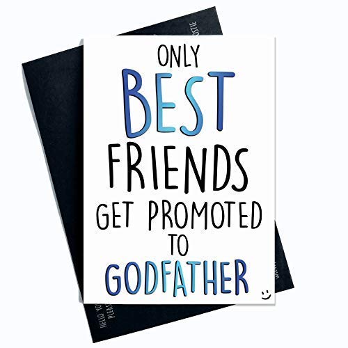 Godfather karty propozycja karty 'Best Friends Promoted to Godfather' karta chrzestna 'Will You Be My Godfather' najlepszy przyjaciel karty do chrztu PC462