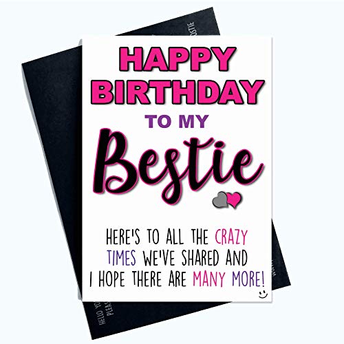 Zabawne kartki urodzinowe dla niej Bestie Crazy Times Banter Best Friend Humor PC919