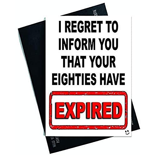 Zabawna kartka z życzeniami na 90. urodziny kartka z życzeniami banter humor kartka dla dziadka babci dziadka lat osiemdziesiątych 'Have Expired Joke PC500