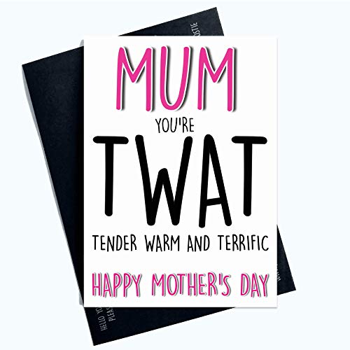 Śmieszne karty na Dzień Matki Twat Rude bezczelny banter humor dowcipne karty dla mamy PC892