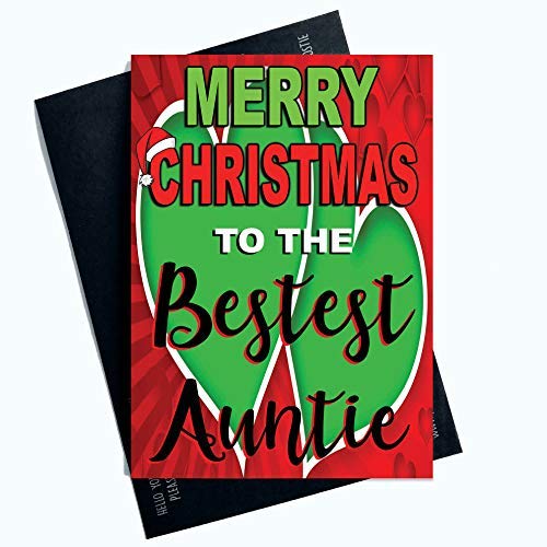 Kartki świąteczne 'Merry Christmas to The Bestest Ciocia Family Cards ciocia kartka od siostrzeńca od siostrzeńca Boże Narodzenie ciocia prezent szczęśliwa świąteczna karta PC587