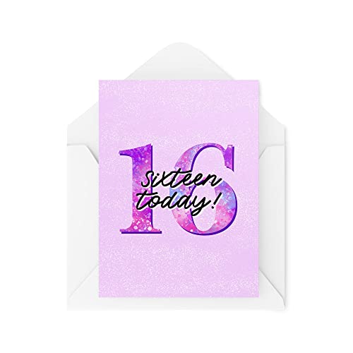 Śmieszne nowości kartki okolicznościowe | 16 dzisiaj | urodziny szesnaście siostry córki przyjaciela od mamy od taty zabawny żart | CBH1199