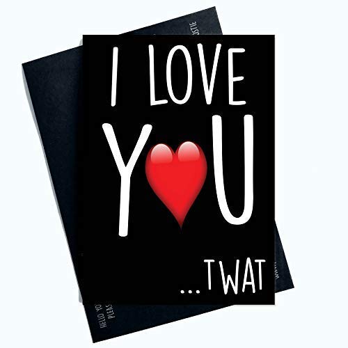 Karty walentynkowe zabawne kartki okolicznościowe dla niego 'I Love You Profanity' kartki dla niego i dla niej walentynki dla chłopaka męża narzeczonego LGBTQ prezenty komedia PC727