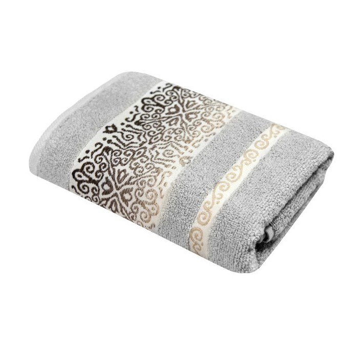 TEXPOL Ręcznik bawełniany ARABESCA SREBRO 70X140, 1 szt