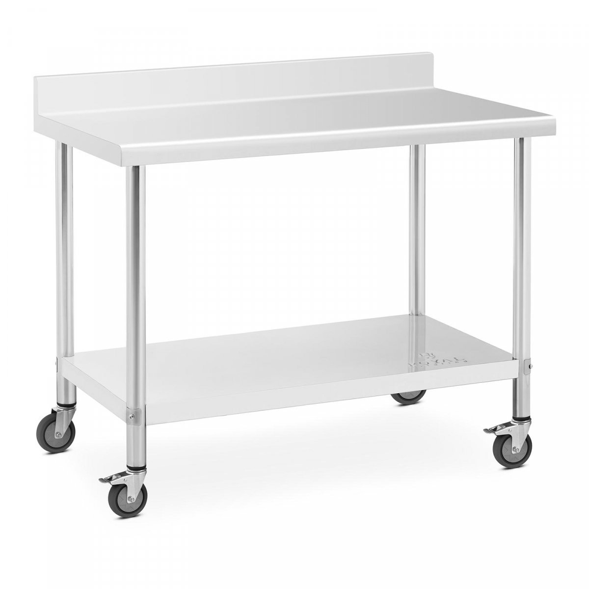 Stół ze stali nierdzewnej na kółkach - 60 x 120 cm - 158 kg ROYAL CATERING 10012810 RCAT-120/60-WS