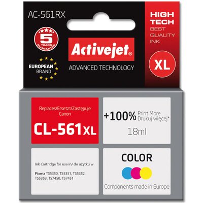 ActiveJet Tusz AC-561RX zamiennik CL-561XL Premium 18 ml kolor)