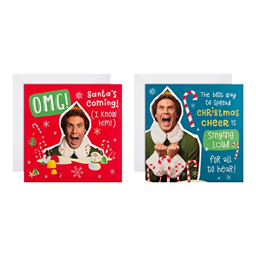 Hallmark Kartki świąteczne - opakowanie 16 w 2 wzory Warner Bros Buddy the Elf