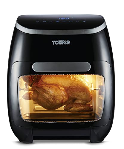 Tower Xpress Pro Kombinacja T17076 Vortx 10-in-1 Cyfrowy Air Frytkownica Piekarnik z Rapid Air Obieg, 60-Minuta Timer, 11 L, 2000 W, Czarny