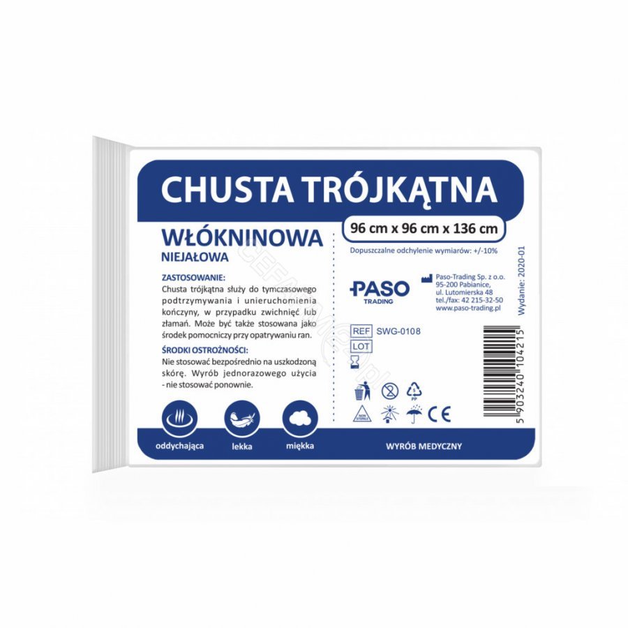 Chusta trójkątna włókninowa niejałowa (Paso)