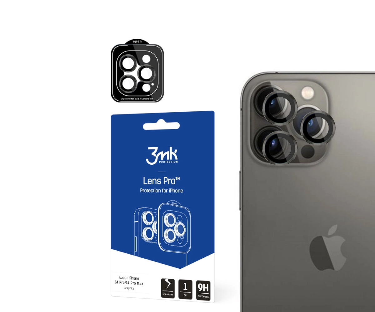 3mk Szkło hartowane Lens Protection Pro Graphite na obiektyw do iPhone 14 Pro / 14 Pro Max