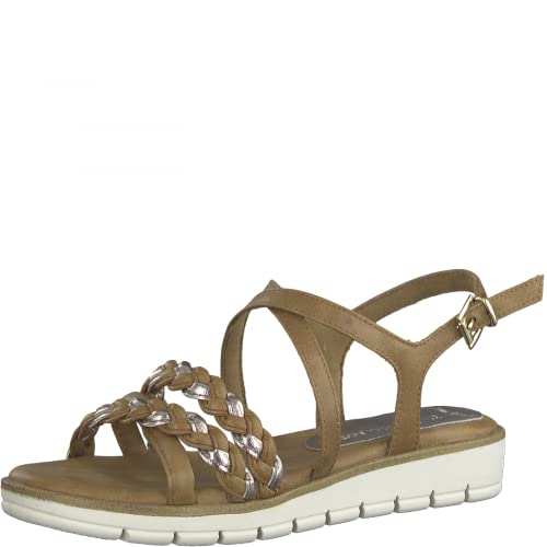 Marco Tozzi Sandały damskie 2-28608-28, Cognac Comb, 37 eu