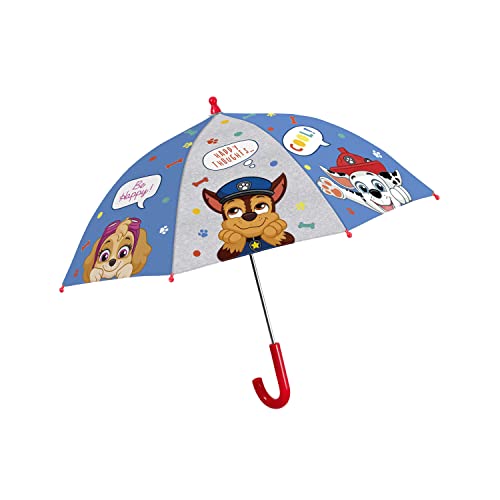 Paw Patrol Parasol dla Dzieci, Wiatroszczelny, Parasol na Kiju z Automatycznym Otwieraniem i Wytrzymałym Stelażem z Włókna Szklanego, Średnica ok. 66 cm