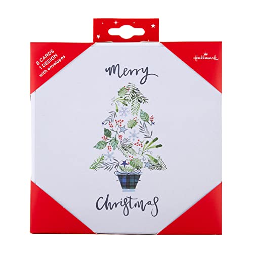 Hallmark Kartki świąteczne, tradycyjne wzory drzew, 8 sztuk