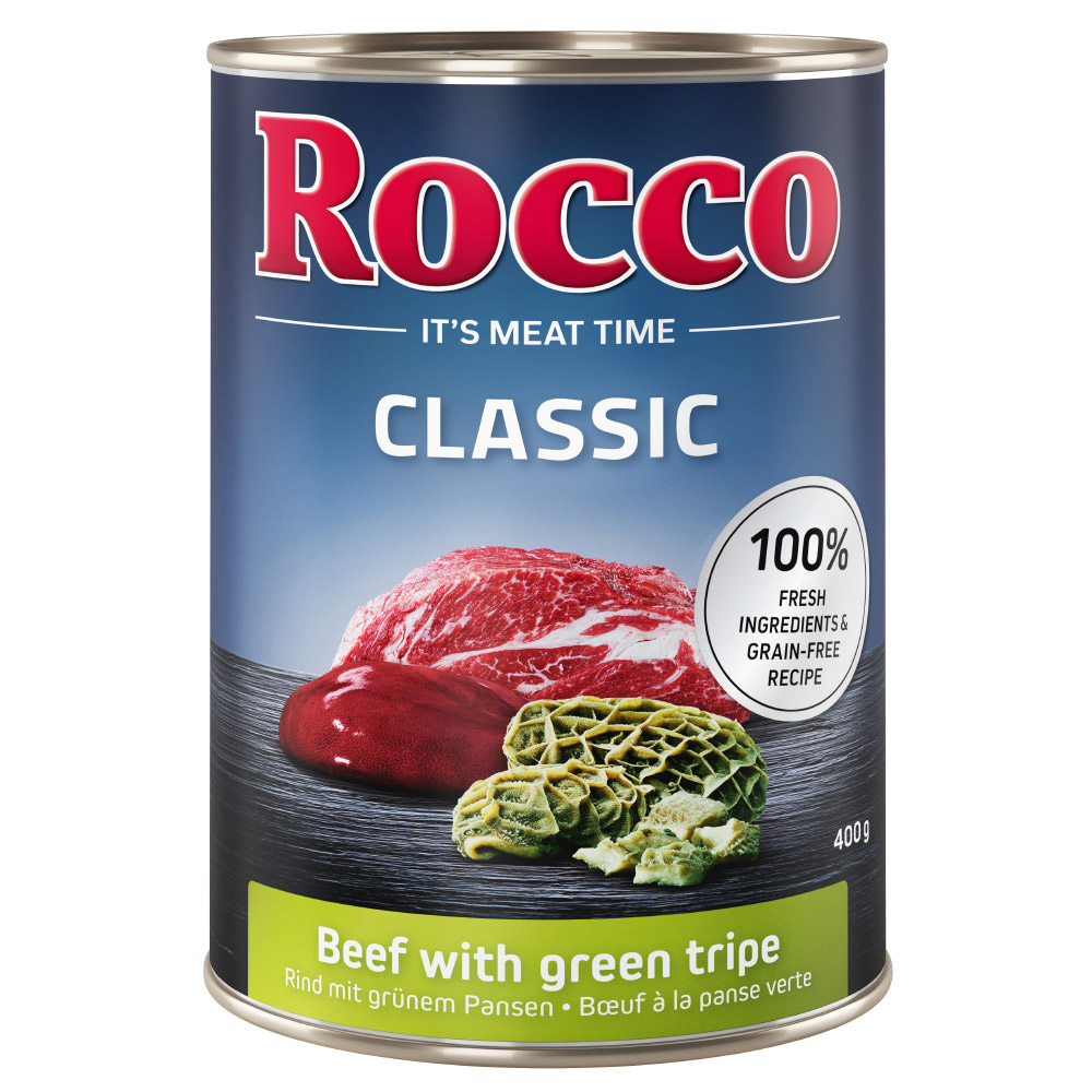 Rocco Classic, 6 x 400 g, wołowina i zielony żwacz| Dostawa i zwrot GRATIS od 99 zł