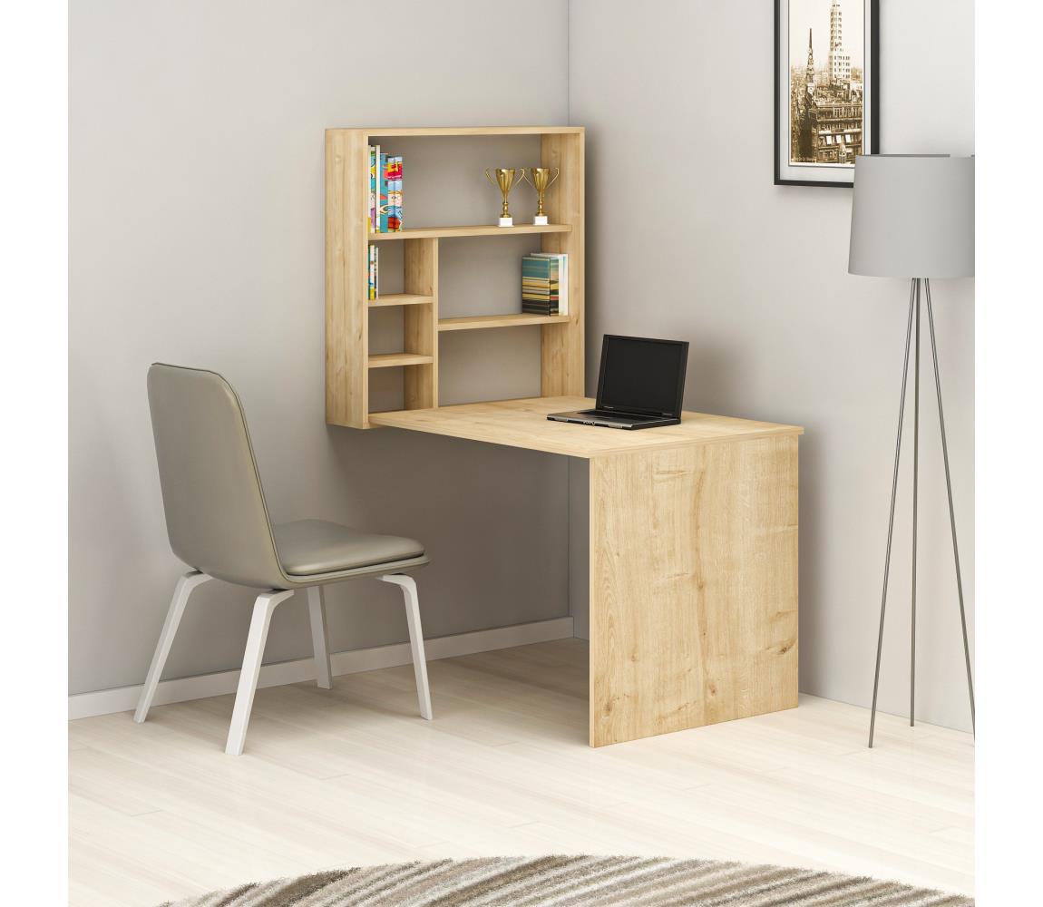 Stół do pracy z półką SEDIR 154,2x59 cm beżowy