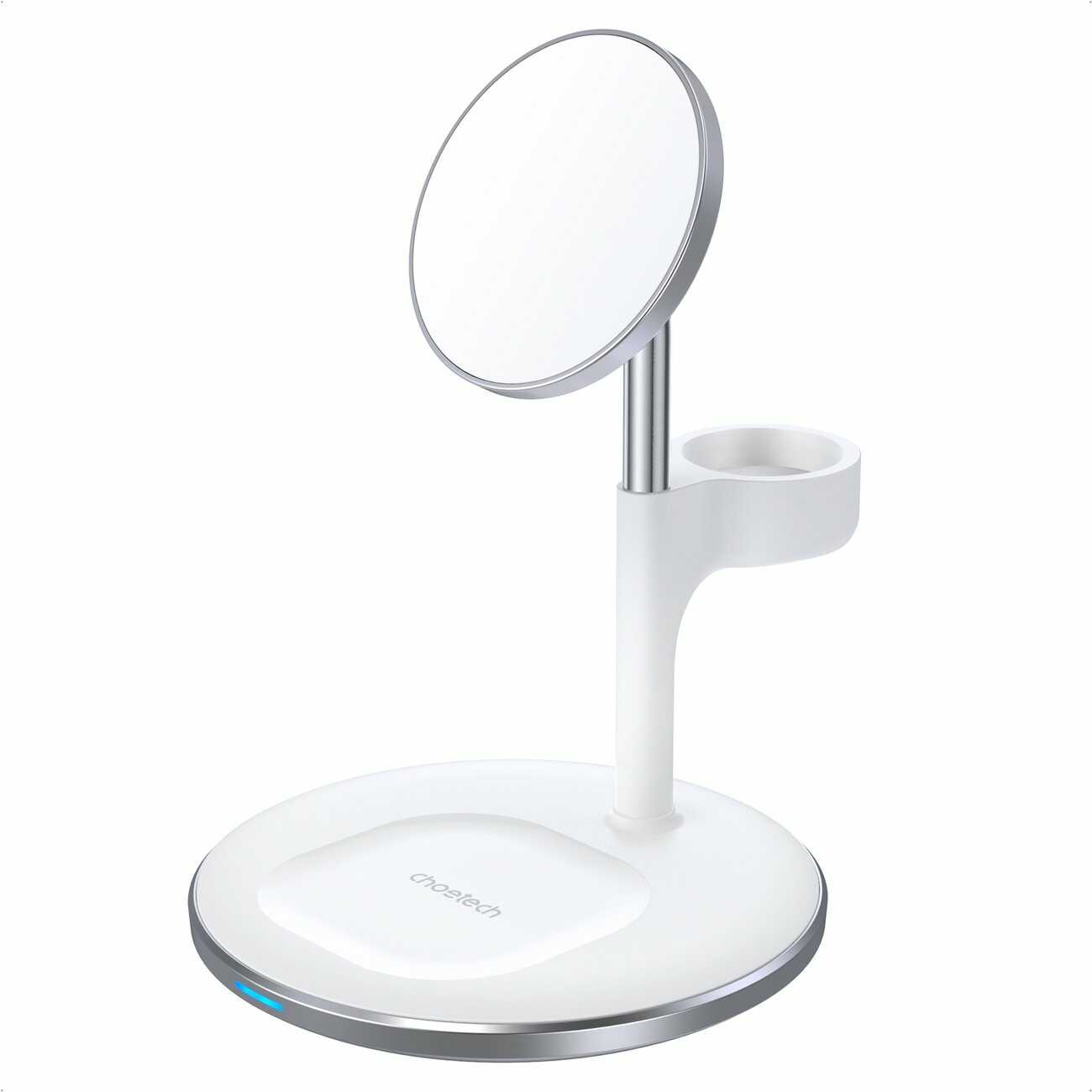 Choetech ładowarka magnetyczna 3 w 1 iPhone 12/13 AirPods Pro + uchwyt iWatch biały (T586-F)