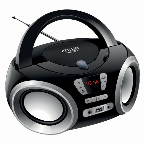 Adler Boombox CD-MP3, USB, Radio FM AD 1181 Czarny AD 1181