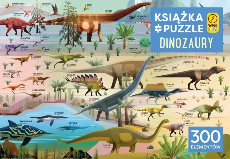 Książka i puzzle Dinozaury 300 elementów - Rachel Firth