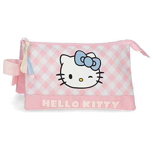 Hello Kitty Wink piórnik, potrójny, różowy, 22 x 12 x 5 cm, poliester, różowy, potrójne etui, Rosa, Potrójne etui