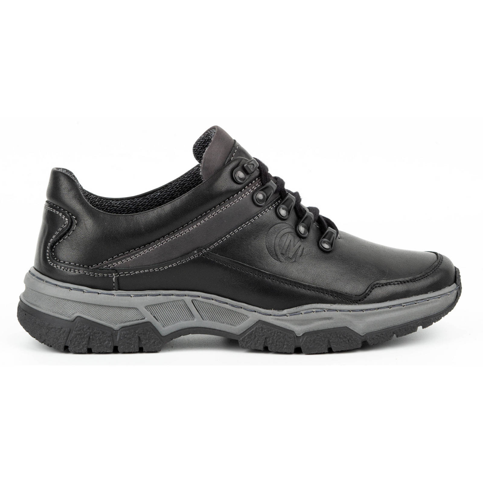 Buty Męskie skórzane casual 842MA czarne - Buty Olivier