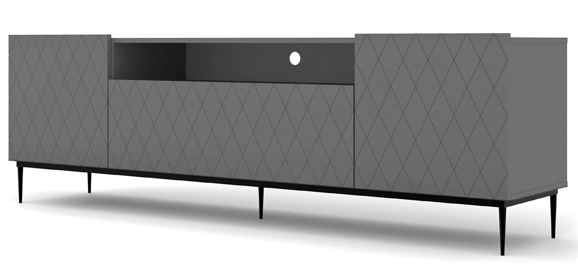 Szafka rtv grafit mat + czarna rama G0-S64