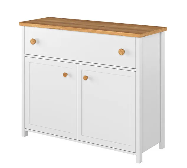 Skandynawska biała komoda na nóżkach - so L4-S37