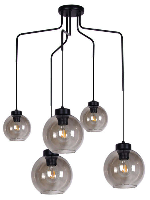 Lampa z pięcioma zwisającymi kloszami - S826-Solva