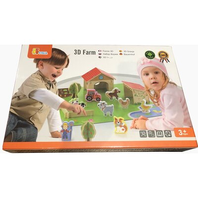 VIGA Drewniana Farma ze zwierzątkami 3D 50540
