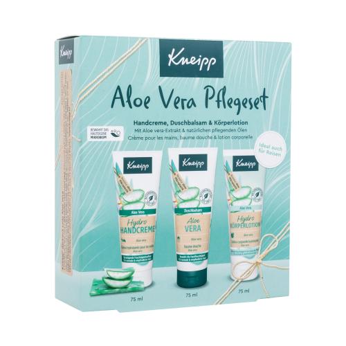 Kneipp Aloe Vera zestaw Żel pod prysznic 75 ml + krem do rąk 75 ml + mleczko do ciała 75 ml dla kobiet