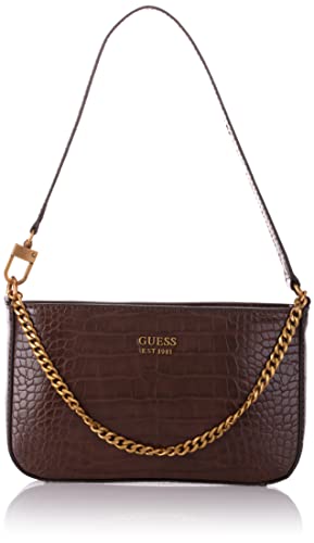 Guess Croc Katey Cross Mini Top Zip Shldr, brązowy, rozmiar uniwersalny, brązowy, jeden rozmiar